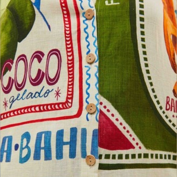 NWT Farm Rio "Our Stamps" Shirtdress, Size XL - Picture 4 of 6